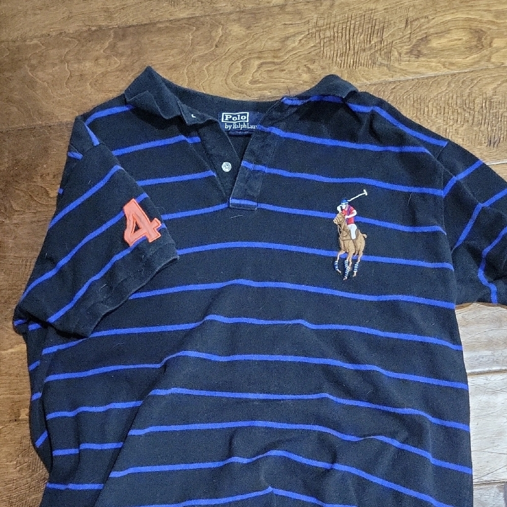 Polo by Ralph Lauren Kids Navy Blue Striped Shirt